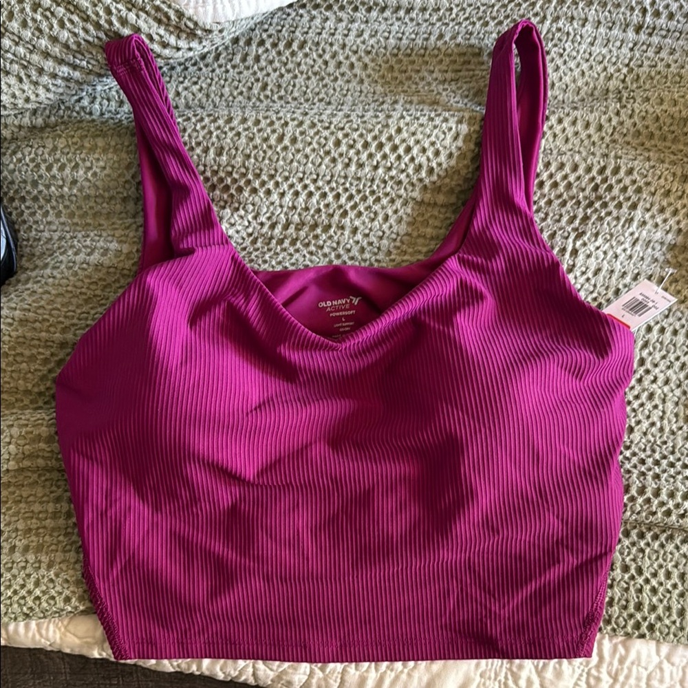 Ribbed Magenta sports crop bra